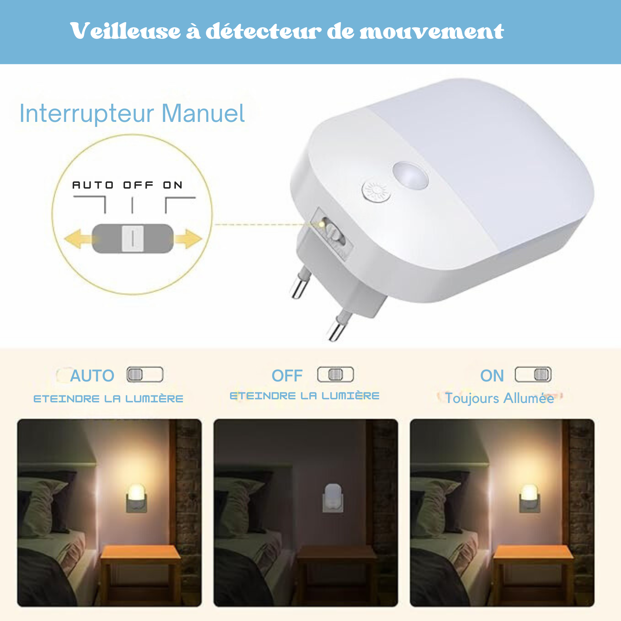 Veilleuse à Detecteur de Mouvement I Veilleuse Bebe