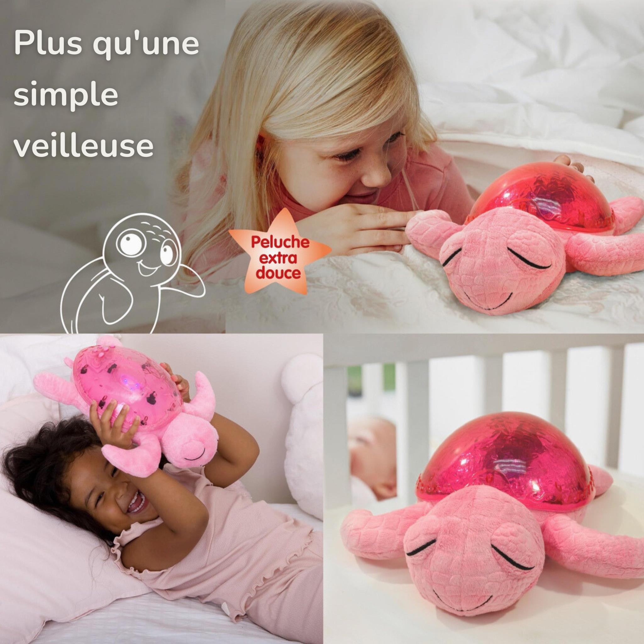 Tortue Veilleuse Rose I Veilleuse Bebe