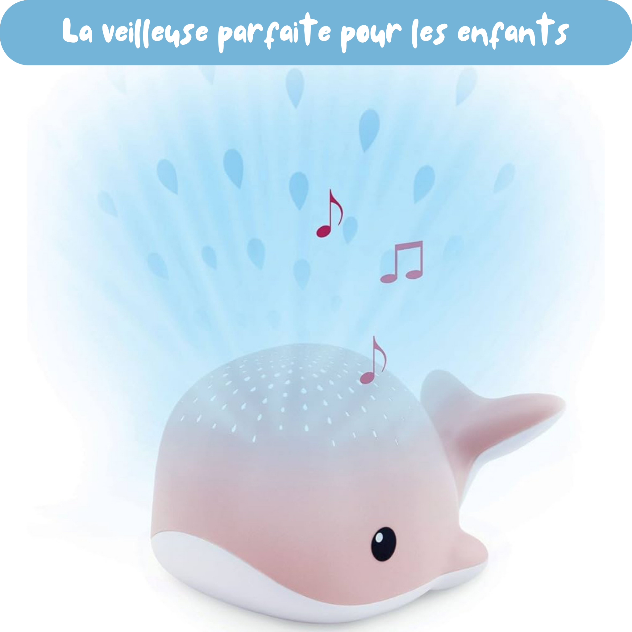 Baleine Rose Veilleuse I Veilleuse Bebe